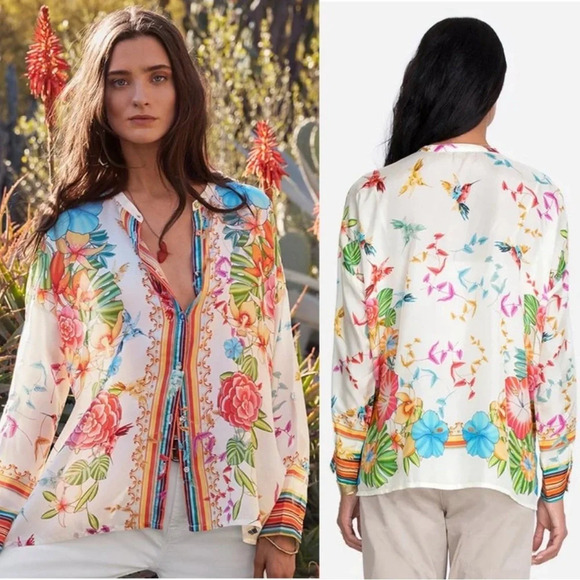 Johnny Was Tops - JohnnyWas | Silk Sabrina Button Up Blouse | Size: XS-L